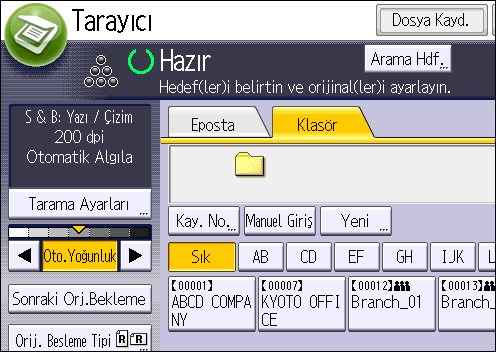 5. Tarama 4. Gerekirse, taranacak orijinale göre tarama ayarlarını belirtin. Örnek: Dokümanı renkli modunda tarama ve PDF dosyası olarak kaydetme.