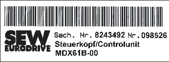 . Boyut 0 için fren direnci etiketi 52249AXX Örnek: MDX6B.. Boyut 6 için güç parçasõ etiketi MDX6B.., Boyut -6 için güç parçasõ etiketi cihazõn yan tarafõnda bulunur.