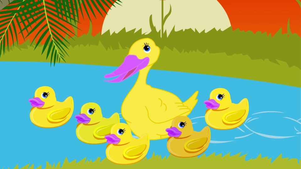 Four little ducks went swimming one day, over the pond and far away. Mother Duck said, Quack, quack, quack... But only three little ducks came back.