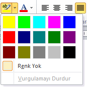 Şekil 161. Harflerin Değiştirilmesi Yazılı olan bir metin içerisindeki harfleri değiştirmek için ise şeklindeki düğmeye tıklayarak şekil 163 deki gibi karşımıza birkaç seçenek gelecektir.