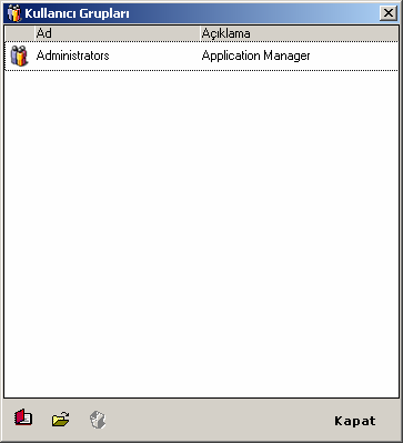 2.1. Yönetim: Yönetim menüsü altında Kullanıcı Grupları menüsü açılır. 2.1.1. Kullanıcı Grupları: Aynı organizasyon içinde yer alan kullanıcılar belli gruplarda toplanarak programdaki rolleri belirlenir.