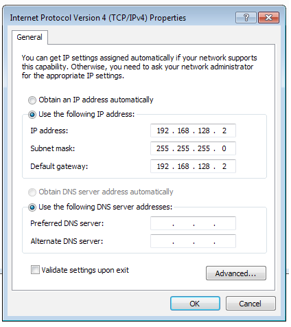 Statik bir IP ağ bağlantısını yapılandırma Statik bir IP ağ bağlantısını yapılandırmak için: 1. önceki bölümünde adım 1-4 arasını yineleyin. 2.