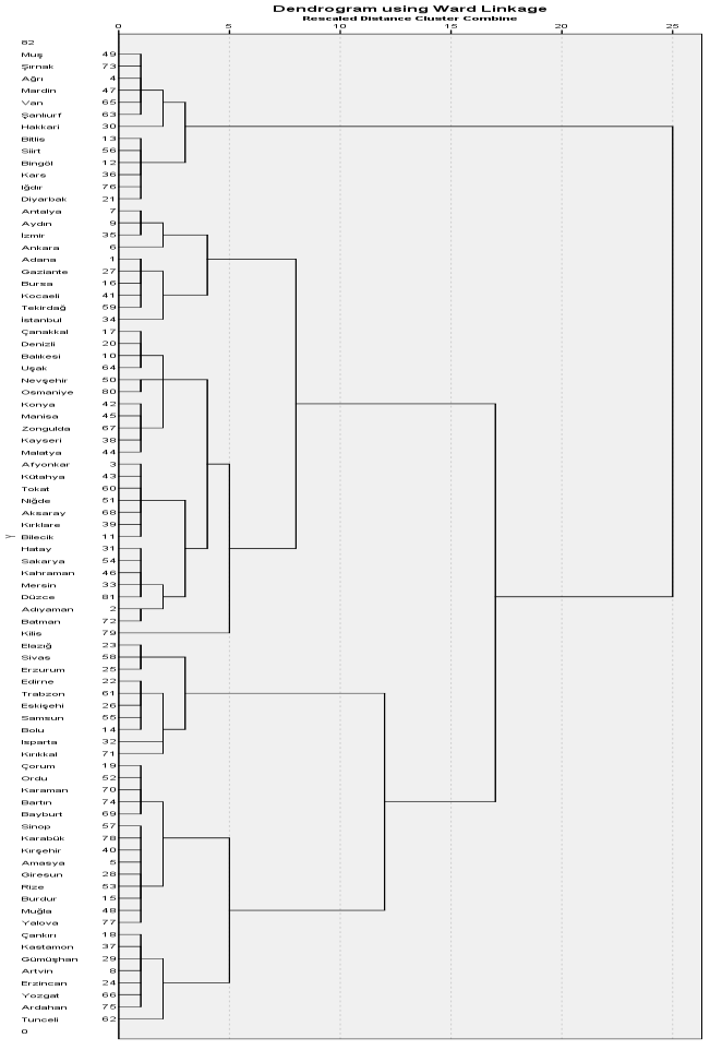 zamanda aralarındaki mesafeyi de göstermektedir (Karabulut, Gürbüz ve Sandal, 2004). 4.2.1.