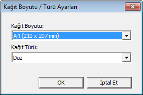 Bir Kağıt Uyumsuzluğu Meydana Gelirse [Alt Kağıt Boyutu:] etkinleştirilirse, makine A4 ve Letter