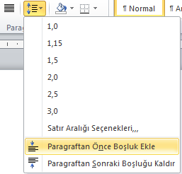 3.2 Paragraf ve Satır Biçimleme 3.2.1 Satır ve Paragraf Aralığı 3.2.1.1 Metinler veya paragraflar arasındaki satır aralığını ayarlama Satır aralığı, bir paragrafta yer alan satırlar arasındaki dikey aralığın ölçüsünü belirler.