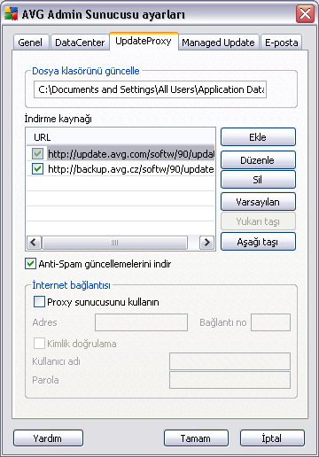 C:\Documents and settings\tüm kullanicilar\application Data\AVG9\Admin Server Data\AutoDatabaseBackup Klasörler daha kolay ayirt edilebilmeleri için YIL-AY-GÜN SAAT biçiminde adlandirilir. 10.4.3.