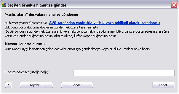 En geçerli Virüs Kasasi bulgularini almak için Yenile dügmesini kullanin.