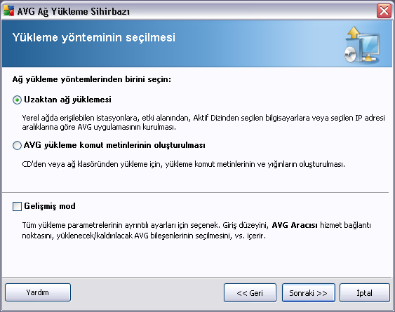 4.4. Yükleme Yöntemi Temel Mod'a devam etmek için Gelismis mod seçenegini isaretlenmemis olarak birakin, aksi halde Gelismis Mod bölümüne gidin.