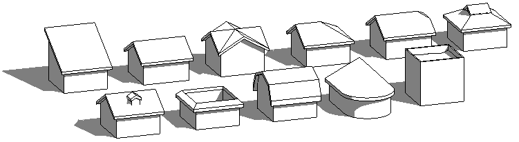 Revit ile farklı çatı tasarım alternatifleri luşturmak mümkündür.