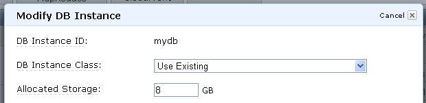 Şekil 13. İnstance ıza eklenen veriyi aynı Modify işlemini kullanarak çoğaltabilirsiniz ama azaltamazsınız. 1.8 Scale-up Storage Storage alanını artırmak için DB Instance üzerinde sağ-tık yapıp, Modify seçiniz.