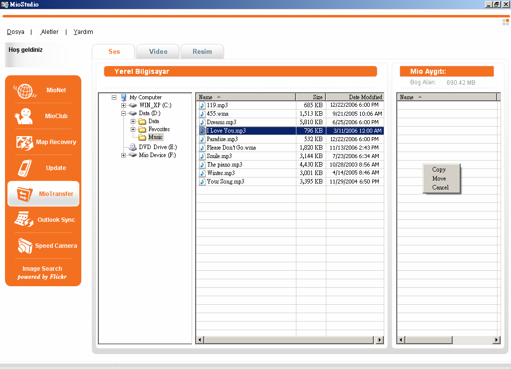 4. Görüntüleme alanı, Windows Ara'nın yaptığı gibi klasörleri ve dosya adlarını Ayrıntıları görüntüle'de gösterir.
