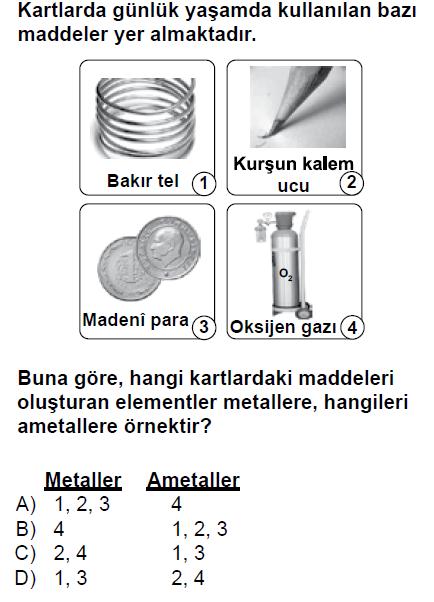 V Çözüm: 4 katmanlı olduğu için 4.periyottadır. son katmanında 2 elektron olduğunda da 2 A grubundadır. O halde elementimiz 4. Periyot 2 A grubu elementi olan Kalsiyum (Ca) dır.