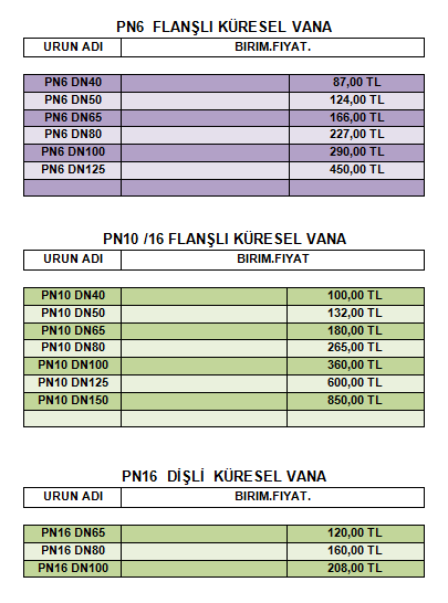 **Fiyatlarımıza KDV Dahil Değildir.