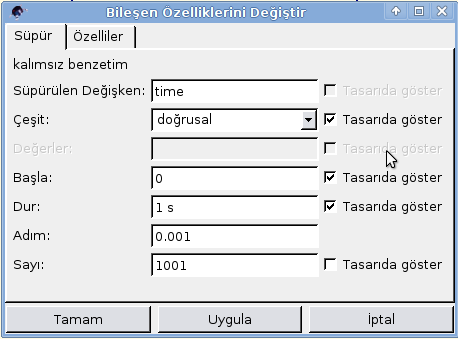 Pardus'ta Qucs ile AC Devre Benzetimleri Erdem Artan - badibere@gmail.com 6.