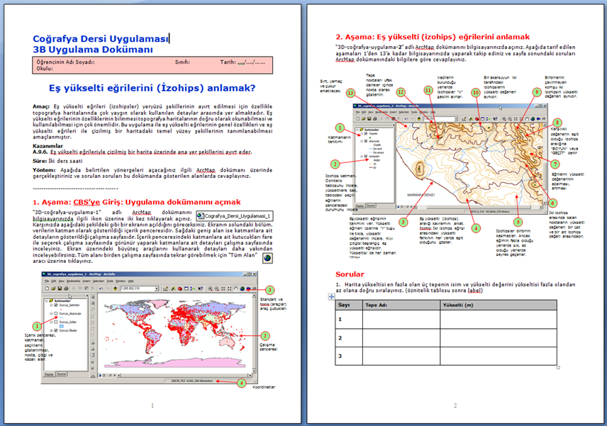 Üç boyutlu CBS nin coğrafya derslerinde kullanılması: 9.