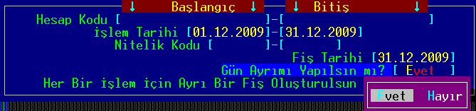 15 16 Gelen ekranda Iceberg Bilanço seçimine [] yapın. Sonra, entegre yapılacak tarih aralığını belirtin. ( 01.12.