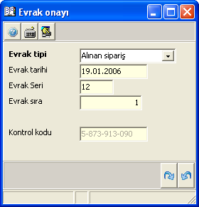 evrak numarası alanına ise, bir önceki ekrandan girdiğiniz evrak seri numarası gelecektir. Bu arada fatura evrakının üzerinde de sipariş başlıklı bir başka ekranın yer aldığını göreceksiniz.