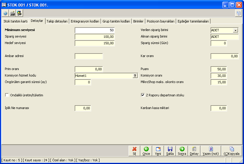Depo Detayları Bu bölümden de, ekranınızda yer alan stokun, stok depo detay tanıtım kartı (011900) ekranından yaptığınız girişler doğrultusunda, depo detaylarına yönelik bilgilerine ulaşacaksınız.
