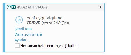 Bilgisayarınız yavaşlama, sık sık donup kalma gibi kötü amaçlı yazılımdan etkilenme işaretleri gösteriyorsa, şunları yapmanızı öneririz: ESET NOD32 Antivirus uygulamasını açıp Bilgisayar taraması'nı