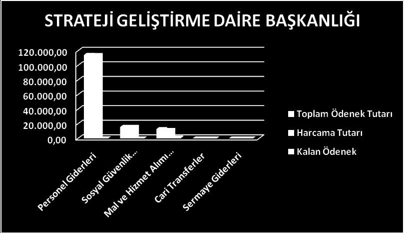 k) Strateji Geliştirme Daire Başkanlığı STRATEJİ GELİŞTİRME DAİRE BAŞKANLIĞI BÜTÇE GİDERLERİ Toplam Ödenek Tutarı Harcama Tutarı Kalan Ödenek Ödenek Kullanma Oranı % 01 Personel Giderleri 114.