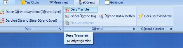 DERS TRANSFER(Öğrenci İşleri) 1.