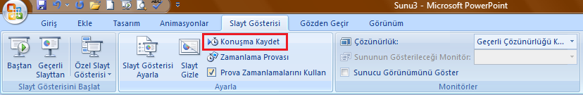 BİR SESİ BİRDEN FAZLA SLAYT BOYUNCA ÇALMA 1. Animasyonlar grubunda, Animasyonlar sekmesinde, Özel Animasyon'u tıklatın. 2.