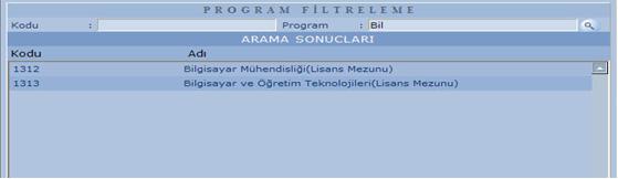 Bulunan mezuniyet programı sistem tarafından otomatik olarak Mezun Olduğu Birim kısmına eklenir.