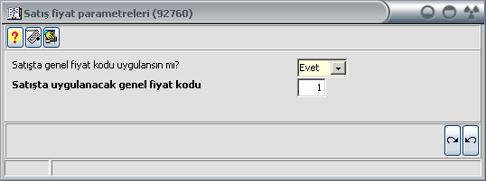 Satış fiyat parametreleri (092760) 9000 serisinin SATIŞ yönetiminde irsaliye ve faturaya gelecek satış fiyatlarını değişik şekillerde belirleyebilirsiniz; 1- Ekstra hiç bir tanımlama yapılmazsa, stok