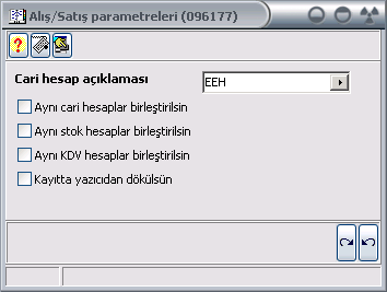 Satış tanımlamaları (096173) Basit Alış/Satış fişi işlemleri menüsünün bu bölümünden de mükellefi olduğunuz firmaların satış işlemlerine yönelik tanımlamalar yapılacaktır.