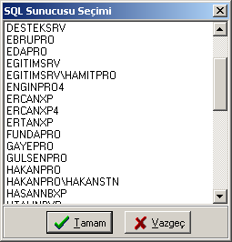 SQL SUNUCUSUNA bağlanma ve ŞİFRE ALMA Series 9000 programlarının şifre alımı ile ilgili detaylı açıklamalarımıza geçmeden önce, sizlere SQL sunucusuna bağlanma işleminde nasıl bir yol izleneceğine