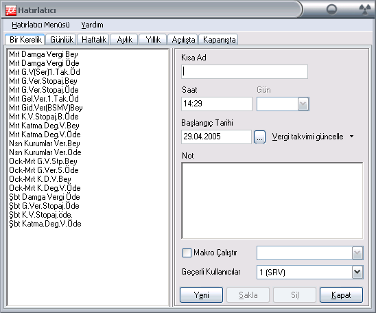 işlem sonucunda karşınıza Giriş ve Çıkış parametreleri gelecektir.