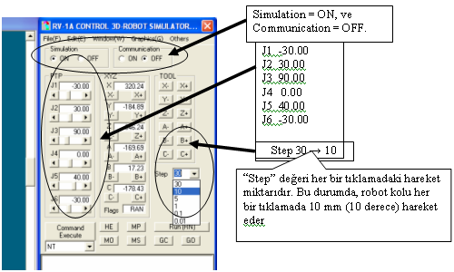 programı çalıştırın ve PTP ve Step