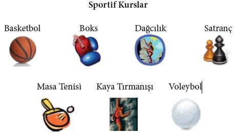 KURSLAR Göztepe Yerleşkesinde öğrencilerimiz için hem sportif, hem de kültürel kurslar yer