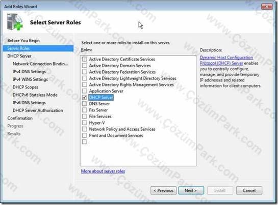 DHCP Servisinin