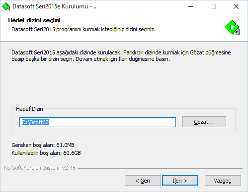 Kurulumun yapılacağı