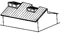 8 - KANATLI ÇATI Eğik iki yüzeyi iç içe geçmiş beşik çatıya benzer şekilde düzenlenir.