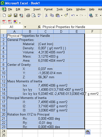 SAYISAL GRAFİK Autodesk Inventor 2008 Tanıtma ve Kullanma Kılavuzu Accuracy altından bir hassasiyet seçilerek, hesaplama sonuçları burada görüntülenir.