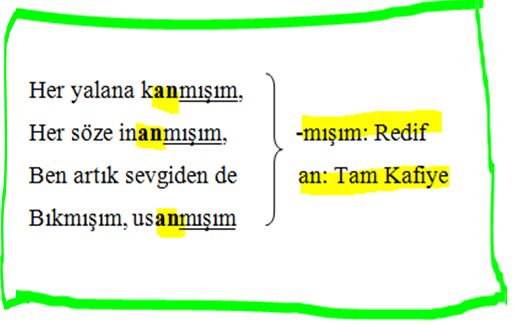 . - - ( Ahmet Haşim) Cahit Sıtkı nın bu şiirinde herhangi bir ölçü birimi kullanılmamış, serbest ölçü ile yazılmıştır.