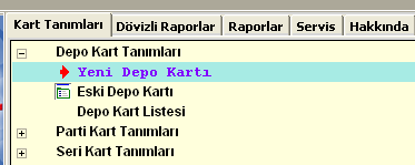 2.1.4. Depoların Tanımlanması Depo kartlarının tanımı için; Stok II modülüne girilmelidir. Burada Kart Tanımları Depo Kart Tanımları Yeni Depo Kartı Bölümüne girilmelidir.