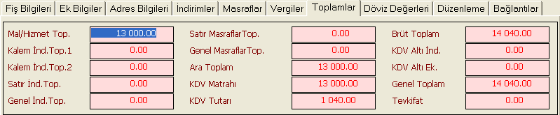 FiĢin geneline uygulanacak KDV oranı belirtilir. Saha üzerindeki buton yardımıyla tanımlı KDV kısımları listelenir ve buradan da seçim yapılabilir.