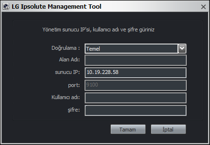 20 Çalıştırma ve ayarlar 3 Çalıştırma ve ayarlar Management Tool programının kullanımı Management Tool programı ilk açıldığında, Video Management System ile kontrol edeceğiniz bir LP IP kamera ve