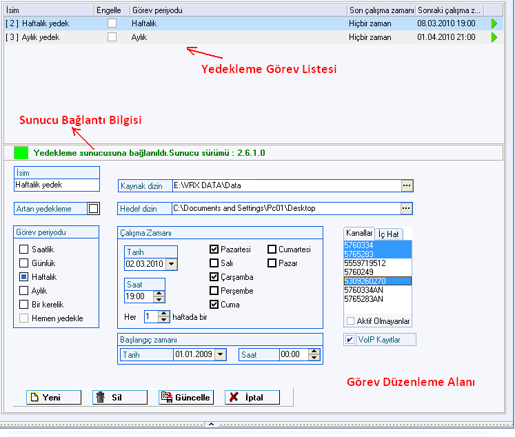 E-POSTANIN PLANA GÖRE YOLLANMASI Bu uygulamada e-posta, önceden programlanan zamanlarda ses dosyası eklenmeden gönderilir.