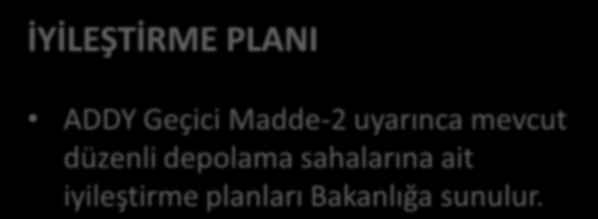 Mevcut Sahaların İyileştirilmesi İyileştirme Planı Onay Belgesi GFB İYİLEŞTİRME PLANI ADDY Geçici