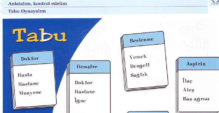 1296 Hasan Fehmi EROL anlatmaya çalışılmasıdır. Sözlü olarak yapılan bu alıştırma kelime öğretimini daha eğlenceli hale getirecektir. 4.9. Kelime Listeleri: Bazı kitaplarda olan bu listeler her ünitenin sonunda yer almaktadır.