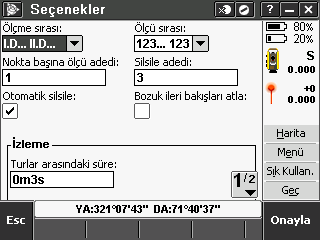 29 Genel Ölçme 6. Ölçme işlemi tamamlanınca sonuçlar gösterilir. Uygunsa Kayıt tuşuna basılarak ölçüler kaydedilir.