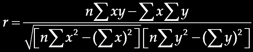 Pearson s Korelasyon Katsayısı r n xy x y 2 2 2 2 n x ( x) n y ( y) r (20*17215 (581) 20*6761.6 581*236.