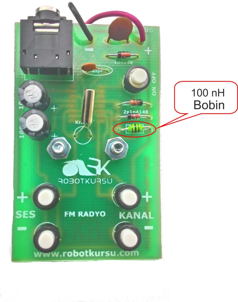 Açık Devre Şeması İşlem Sırası ADET Poşet İçindekiler 3 1N4148 diyot 1 22 pf kondansatör 1 100nF kondansatör 2 100 µf kondansatör 1 100 nh bobin 1 32768 khz kristal 5 Buton 1 Dişi kulaklık jakı 1