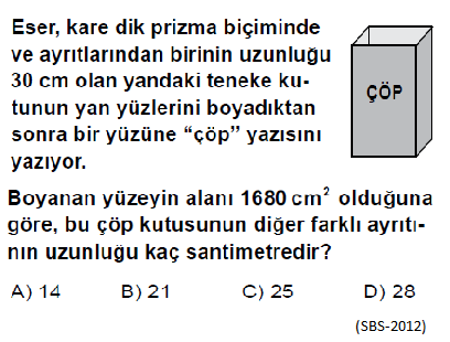 2008-2013 Yılları Arasındaki SBS Matematik Sorularının PISA Matematik Yeterlik Düzeylerine 157 Şekil 3 teki örnek soru incelendiğinde soruda verilen bazı matematiksel ifadelerin sınıflandırılmasının