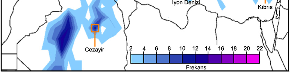 Şekil 11: Köyceğiz ve Muğla meteoroloji istasyonlarının ve Sandıras Dağı'nın farklı yükselti noktalarının (Schreiber'a formülüne göre) yıllık toplam yağış miktarı.
