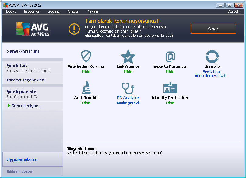 Not: Her AVG program güncellemesi başlatılmadan önce sistem geri yükleme noktası oluşturulur.